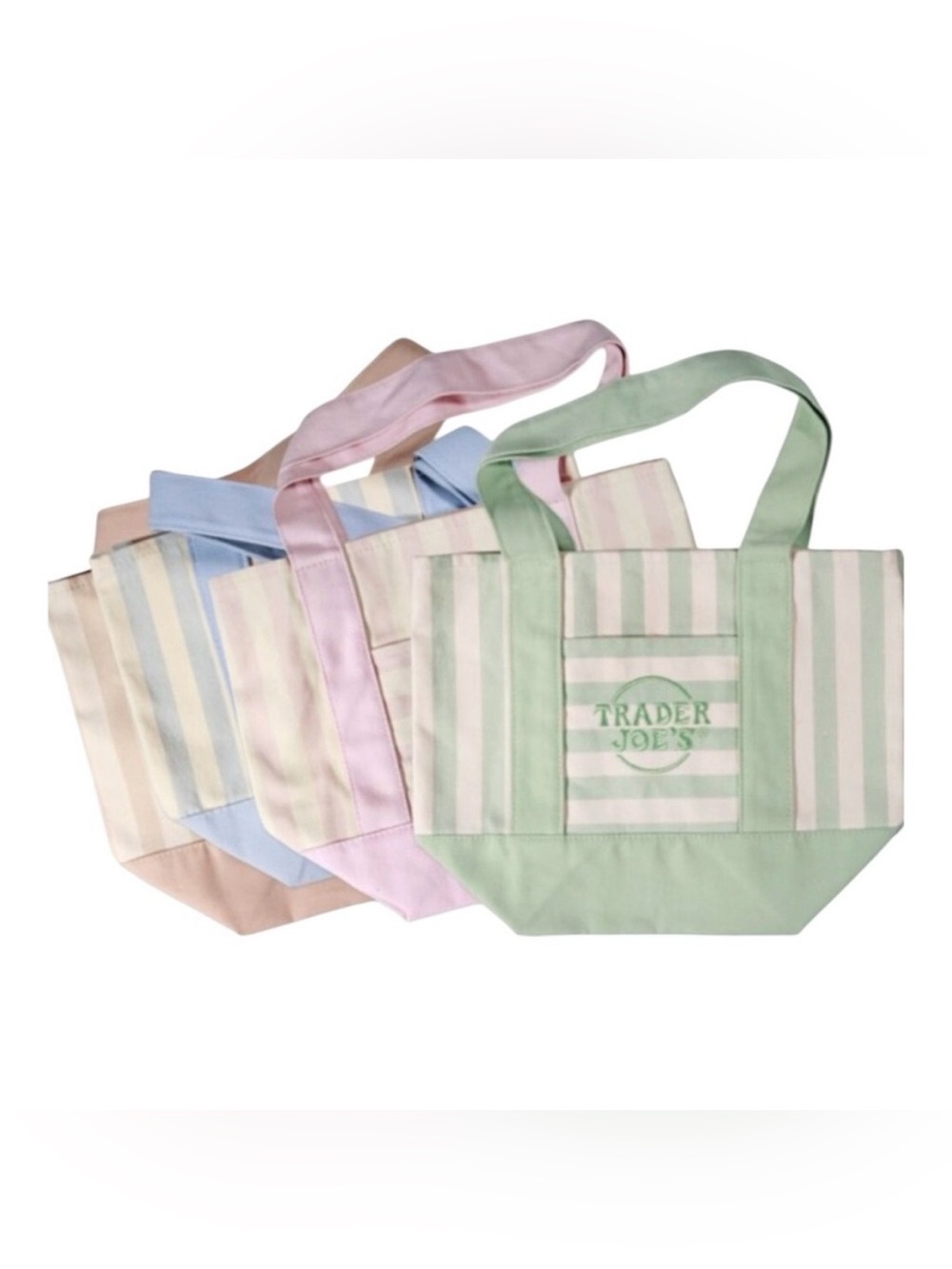 NWT Trader Joe's Striped Canvas Mini Tote Set of 4 Summer 2026